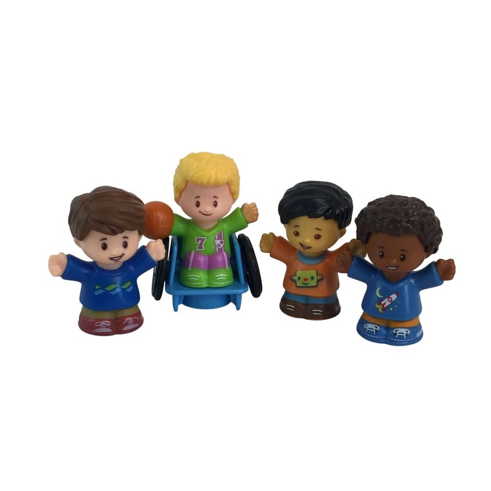 Fisher‎ Price Little People Boy Figures Lot of 4 Wheelchair Basketball 2015 2016